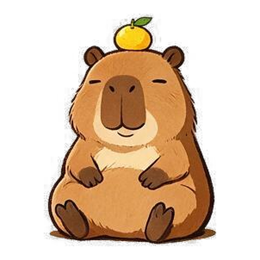 Zaz, the Zazr capybara, with a yuzu on its head